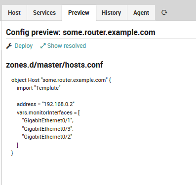 Host config preview with Array