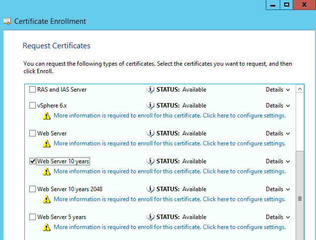 Enrollment - Request Certificates