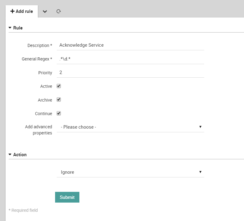 Adding a new rule to the Trap Handler in the Details pane