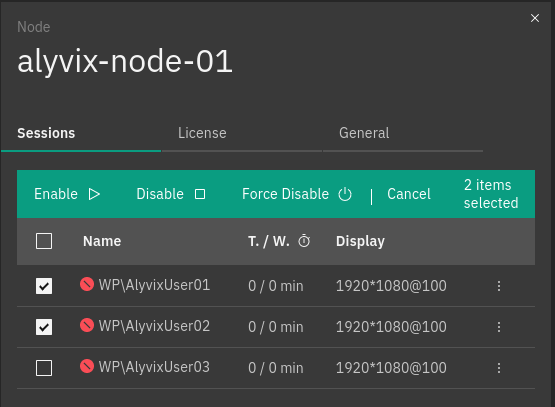 Control multiple sessions workflow