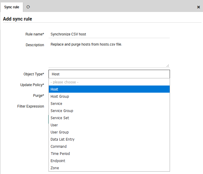 Choosing the object type