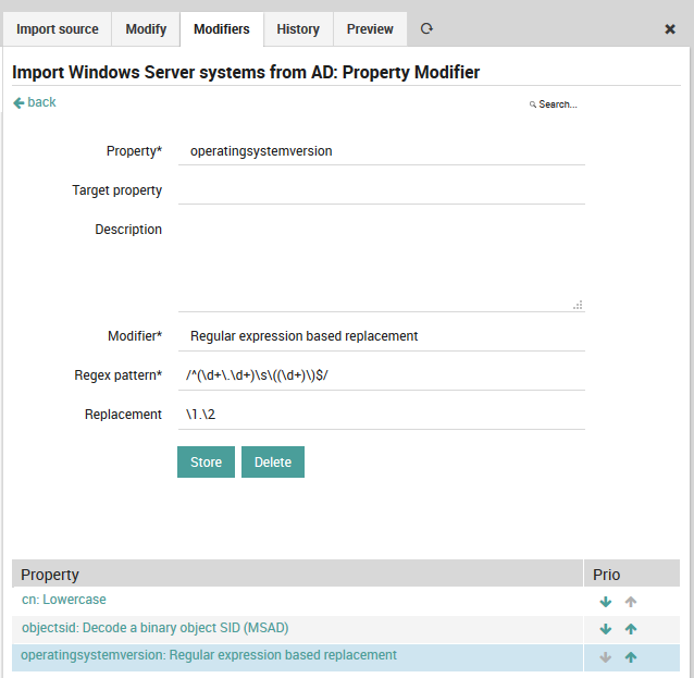 Regular expression modifier