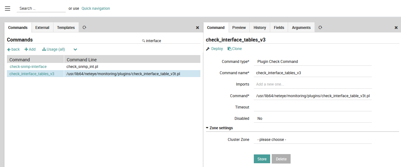 Add Interface Table command