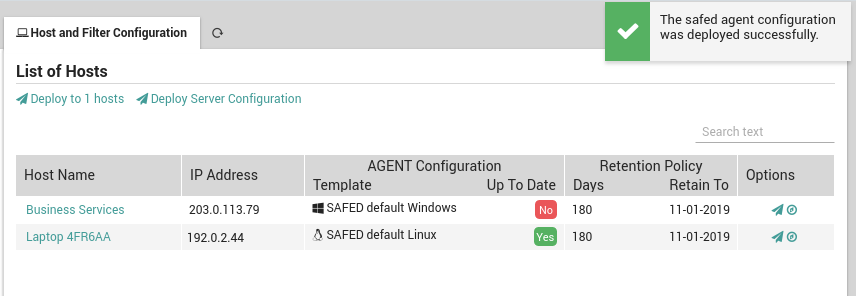 Deploying Safed configurations to hosts