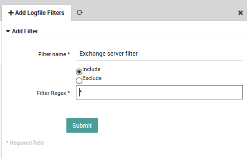 Adding a new LogFile Filter definition