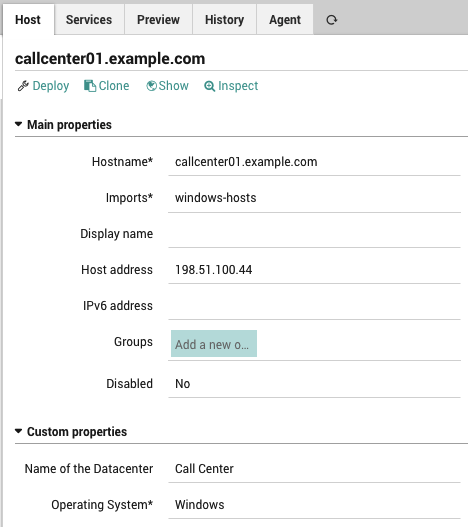 Host Custom Properties