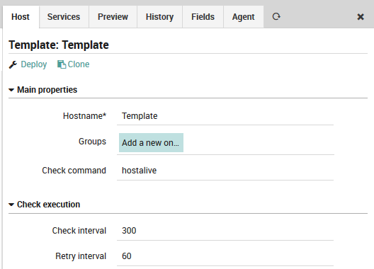 Define host template