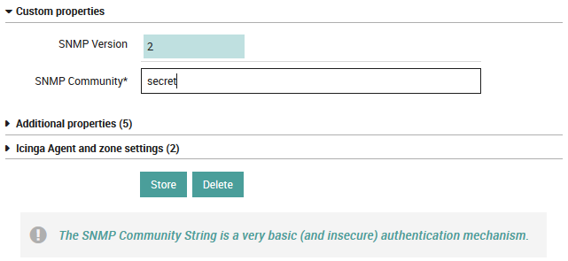 Community String for SNMPv2c