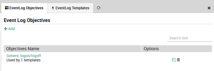 Index of existing LogFile Objective definitions