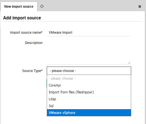 Adding a new import configuration