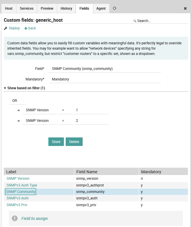 SNMP Fields on Default Host