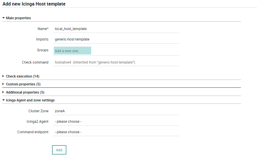 Creating a host template with Cluster Zone