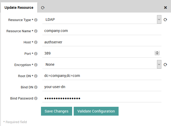 Configure connection details