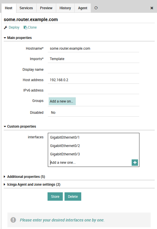 Create host with given field