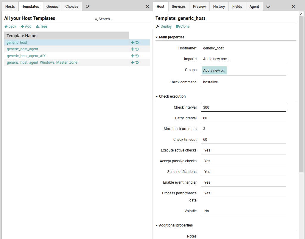 Creating a host template