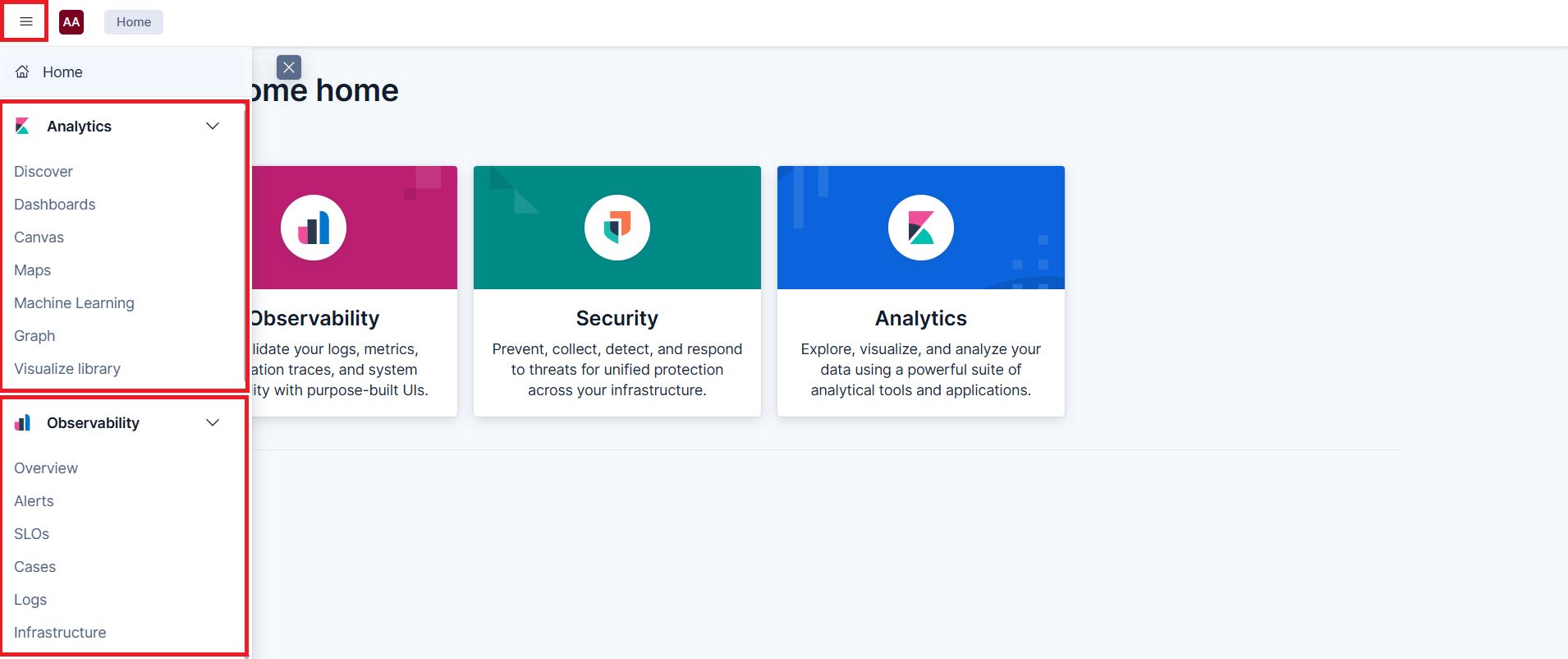 Log Analytics home page